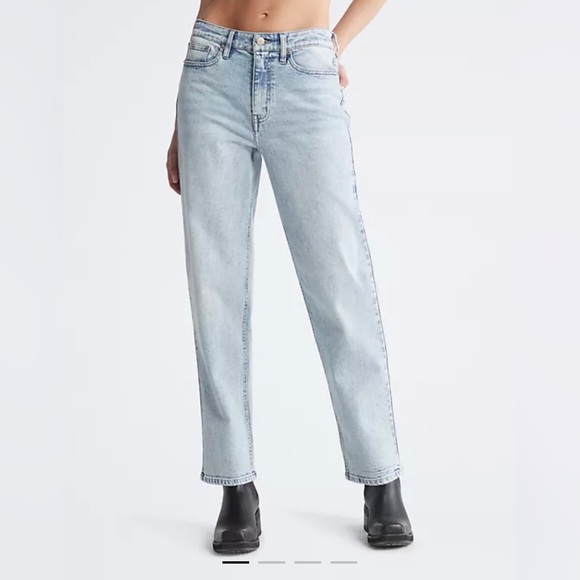 Calvin Klein High Rise Straight Jeans - Picture 1 of 4